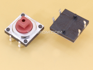 Tactile Switch 12x12x7.3mm Square Head Red 3.8 Through Hole