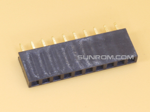 1x10 2.54mm Female Straight Single Row Header Strip