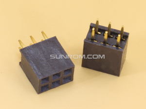 2x3 6P 2.54mm Female Straight Double Row Header Strip
