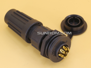 8P Waterproof Connector - Set of Panel Mount Male + Female with Dust Cap