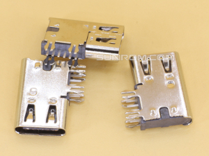 USB Type-C 6P USB Female Horizontal Through Hole for Power Only