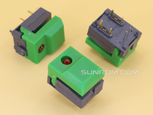 Key Switch 17x12.5mm Green with LED Light