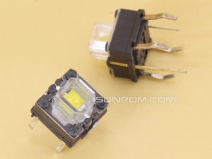 Switch 7x7x7mm TH with White LED