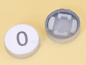 Number 0 Silver Cap R10 for Switch 6x6x7.2H LED