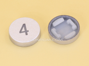 Number 4 Silver Cap R10 for Switch 6x6x7.2H LED