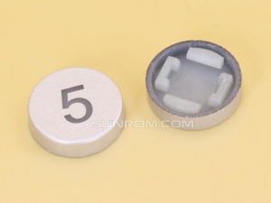 Number 5 Silver Cap R10 for Switch 6x6x7.2H LED