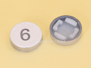 Number 6 Silver Cap R10 for Switch 6x6x7.2H LED
