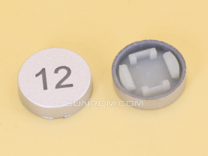 Number 12 Silver Cap R10 for Switch 6x6x7.2H LED