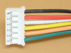 6 pin JST PH, 2mm, Teflon PTFE 24/7/32, One side Female 15cm wire