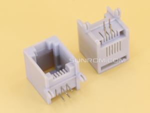 RJ11 4P4C Right Angle Gray Telephone Socket for Landline