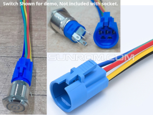 Socket 5P with 15cm wires for Metal Switch 16mm