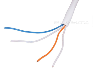 2 Pair - 4 Wire x 0.4mm Gray Solid Copper Unshielded FR Cable per Meter