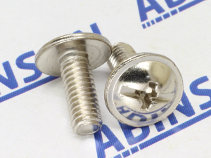 Washer Head M4 (4mm) x 10mm Phillips Steel MS Nickel Plated Screws