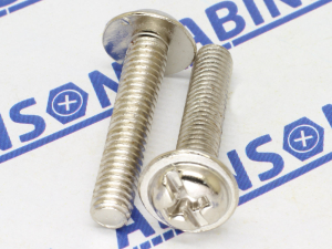 Washer Head M4 (4mm) x 20mm Phillips Steel MS Nickel Plated Screws