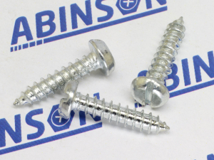 Self Tapping Screw #6 (3.5mm) Diameter x 16mm Length Pan Slotted Minus Mild Steel MS Zinc Plated