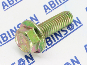 Hex Flange Bolt M8 (8mm) x 25mm x 1.25mm Mild Steel MS Zinc Plated