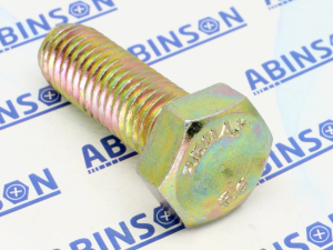 Hex Bolt M12 (12mm) x 35mm x 1.75mm Mild Steel MS Zinc Plated