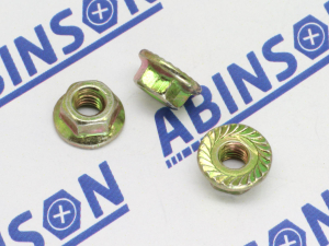 Flange Locknut M3 (3mm) x 0.5mm Nut Serrated Mild Steel MS Zinc Plated