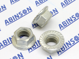 Flange Locknut M10 (10mm) x 1.5mm Nut Serrated Mild Steel MS Zinc Plated