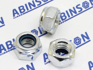 Nyloc Locknut M8 (8mm) 1.25mm Mild Steel MS Nylon-Insert Hex Zinc Plated