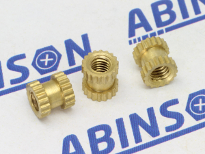 Brass Insert Nut 3mm M3 x 5mm Length x 0.5mm Pitch