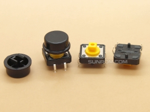 Black Round Cap for Omron B3F Series Switches