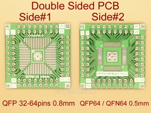 QFP64 - QFN64 0.5mm / 0.8mm Adapter PCB