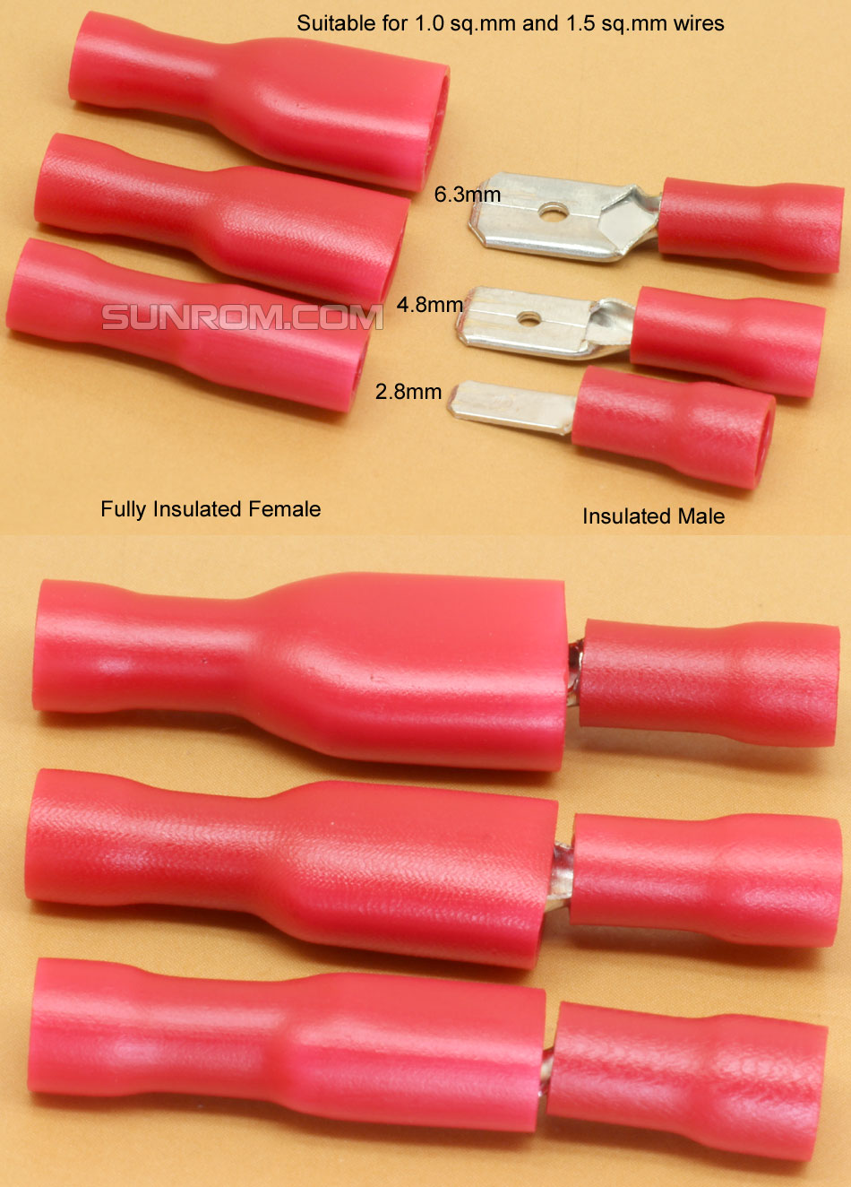 2.8mm Female Fully Insulated Quick Disconnect Crimp Terminal [6054