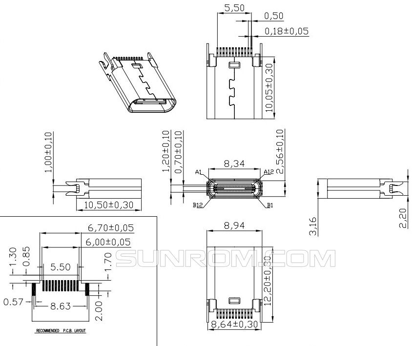 USB Type-C Female Connector [6514] : Electronics