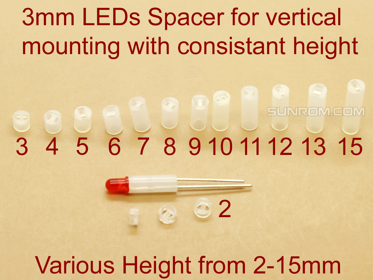 3mm Spacer for 3mm(T1) & 5mm(T1 3/4) LEDs [5501] Sunrom Electronics