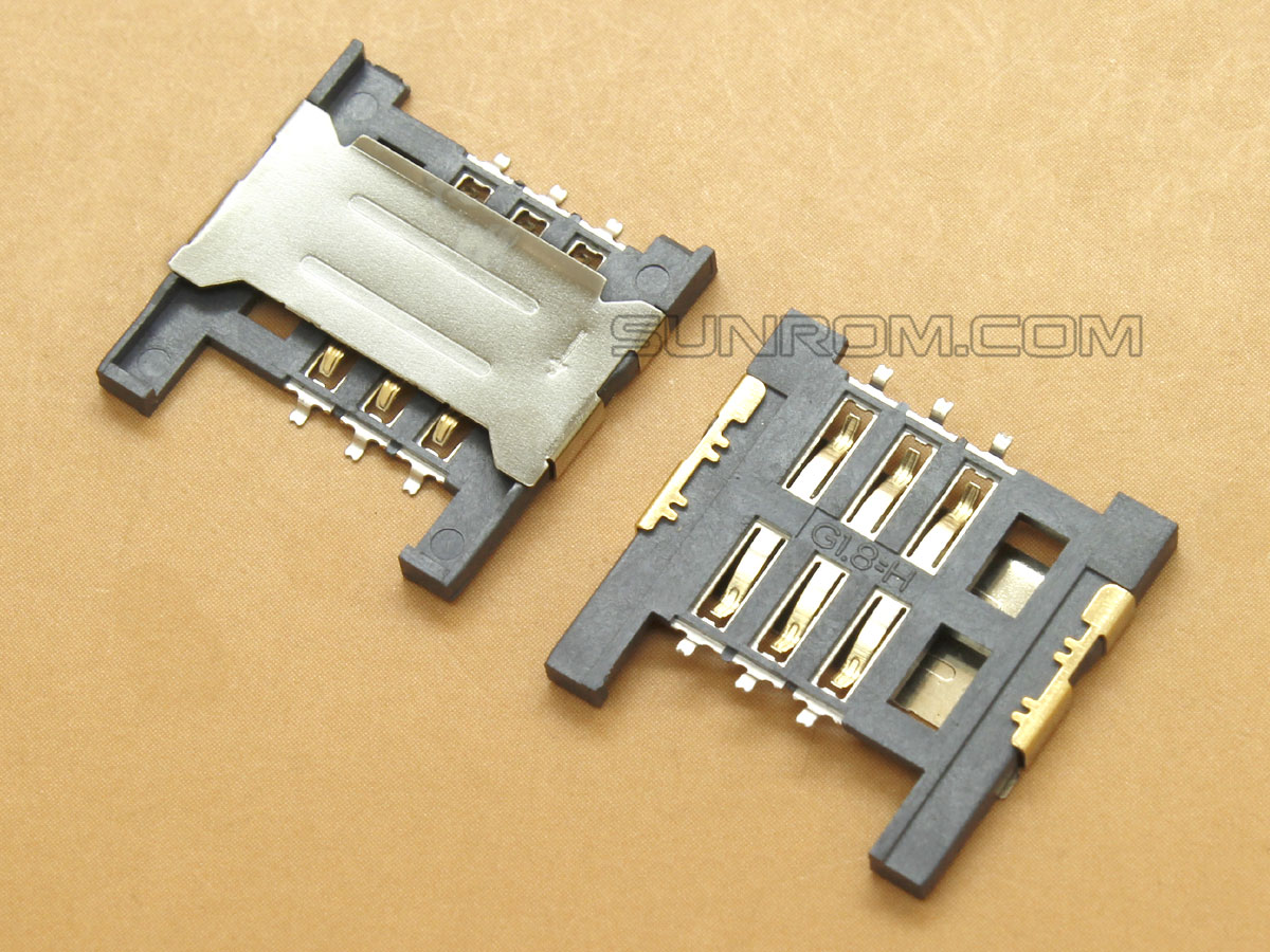 SIM Card Holder 6 Pin Push In Type 5520 Sunrom Electronics SIM Card Holder 6 Pin Push In Type 5520 Sunrom Electronics