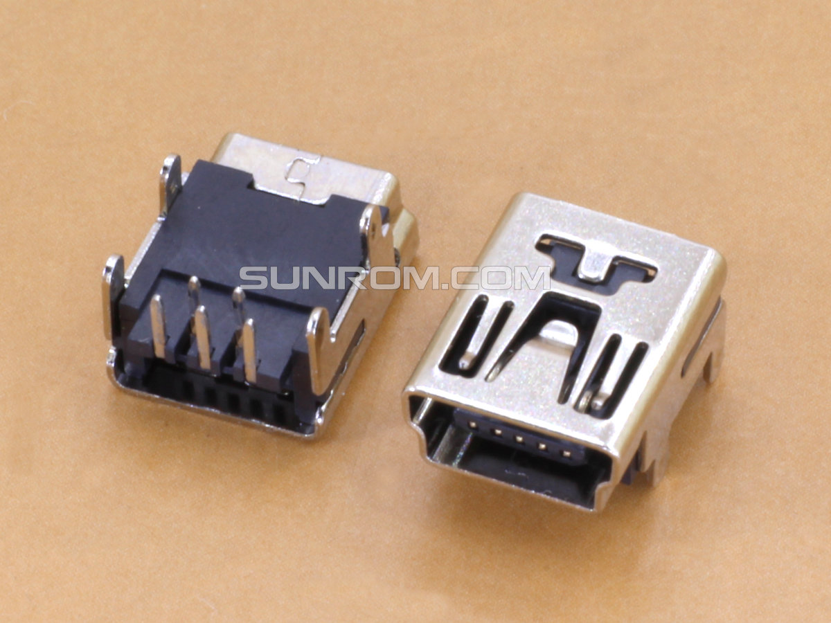 Mini USB-B Through Hole Right 5P [5692] : Electronics