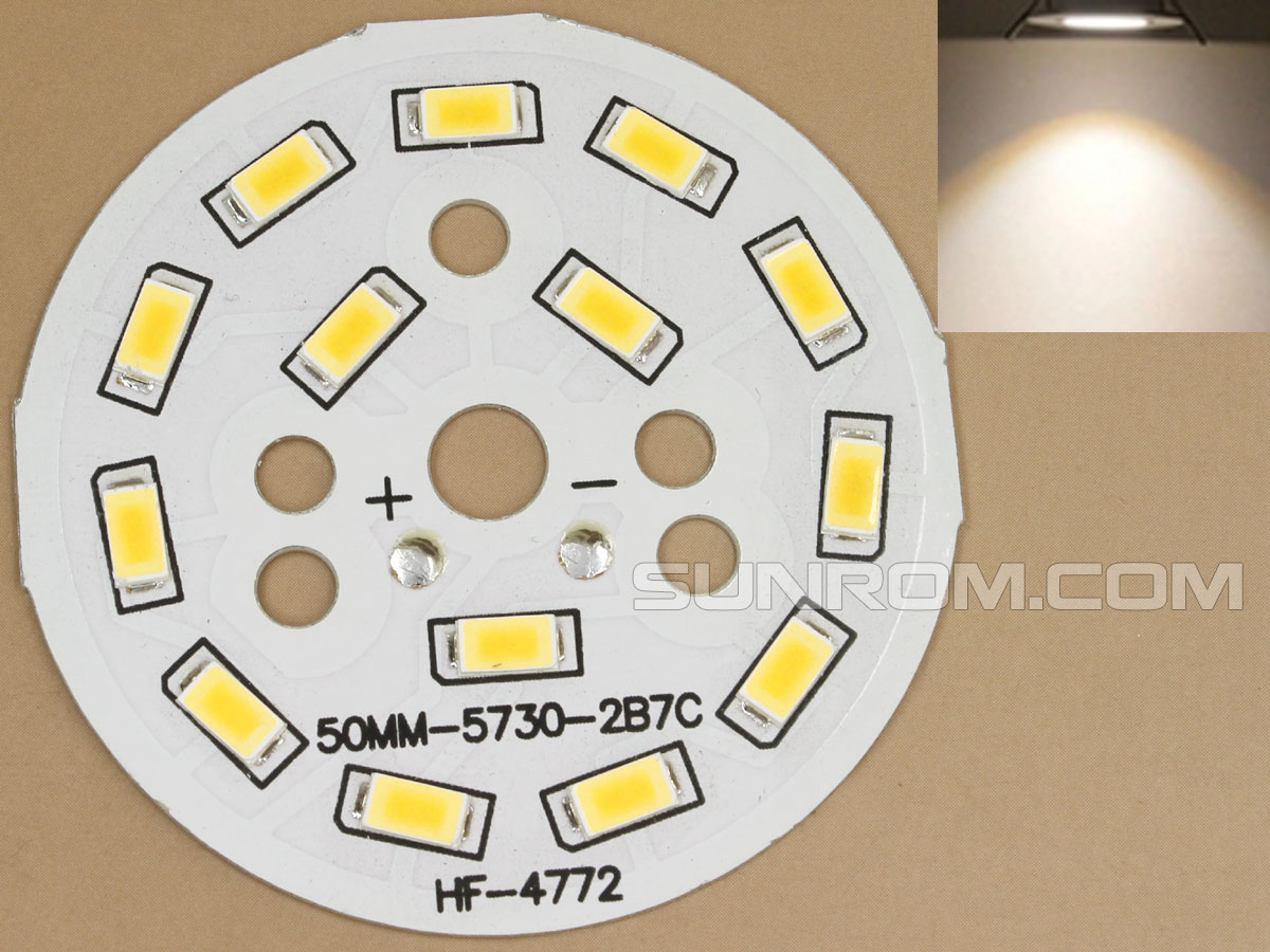 7W Warm White Dia. 50mm LED Light Board [5815] Sunrom Electronics