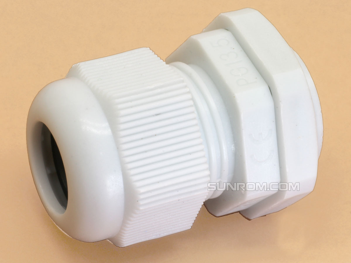 PG13.5 White Nylon Cable Gland for Cable Dia 9-12mm [6105