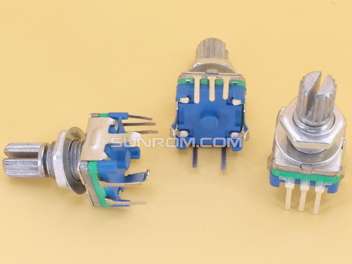 5-Pack EC11 Rotary Encoder – Half Shaft, 15mm Handle Length, Digital Potentiometer Switch