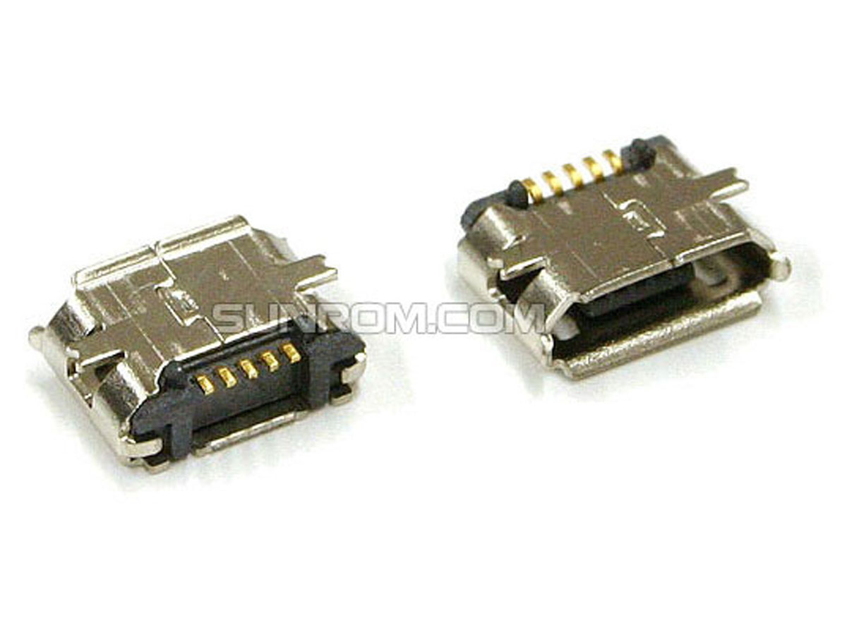 Turbine Elegantie semester Micro USB Connector, B Female, 5 Pin SMD [4358] : Sunrom Electronics